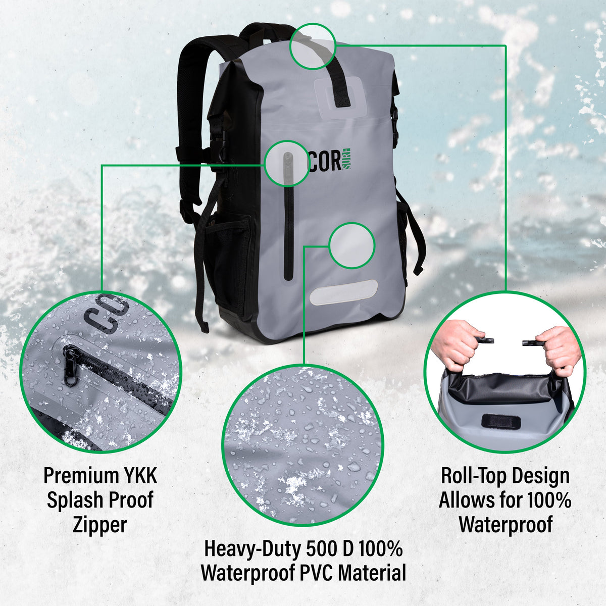25L Waterproof Dry Backpack for Boating & Outdoor Adventures