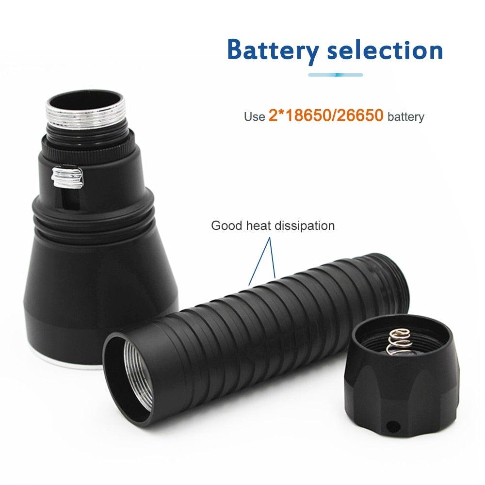 Powerful LED Rechargeable Dive Flashlight Cree Diving Flashlight Underwater Waterproof High Lumen LED Scuba Diving Torch Flashlight For Scuba Diving Underwater Torch