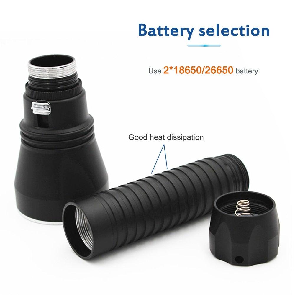 Powerful LED Rechargeable Dive Flashlight Cree Diving Flashlight Underwater Waterproof High Lumen LED Scuba Diving Torch Flashlight For Scuba Diving Underwater Torch