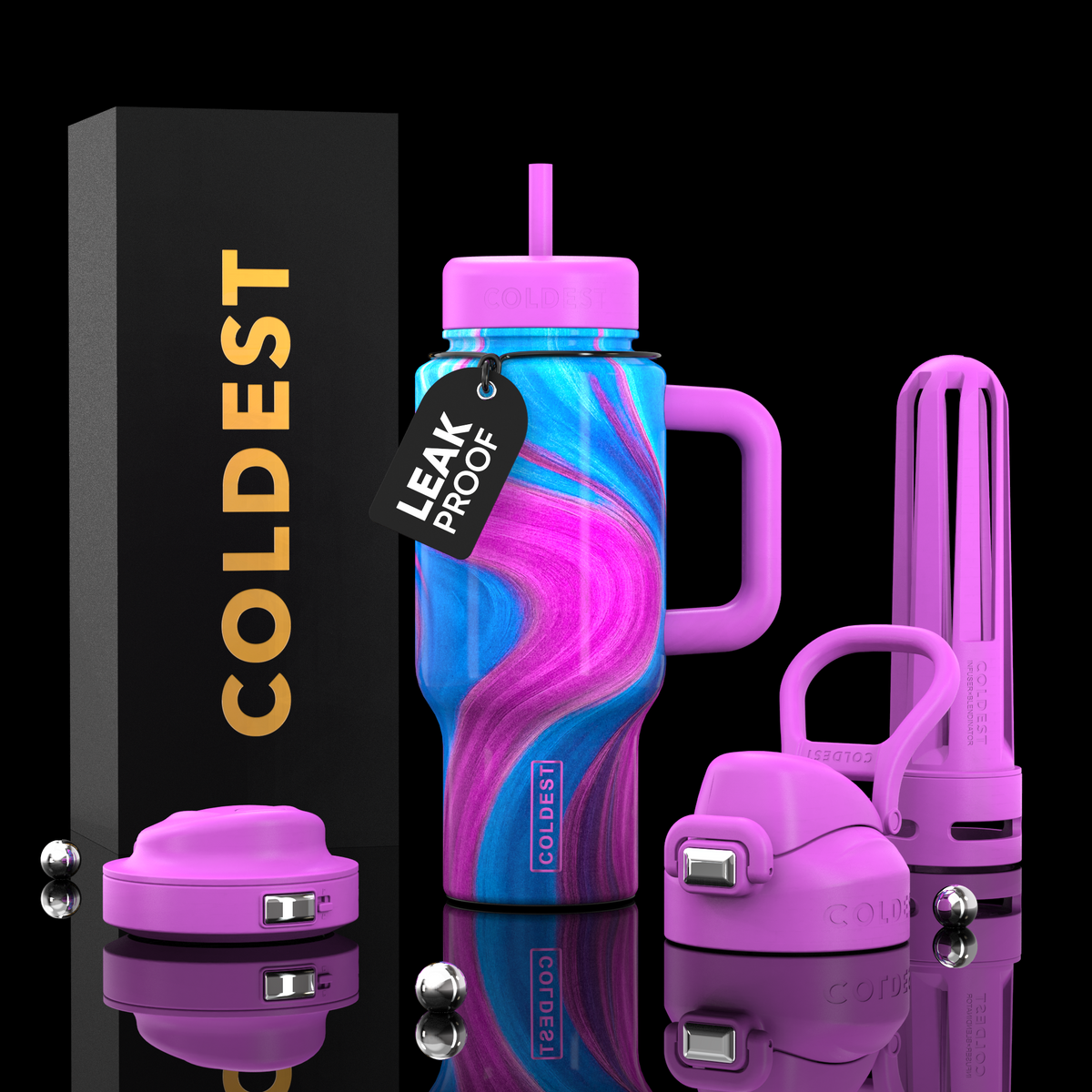 COLDEST 24oz Limitless Ultra Insulated Bottle – 3 Lids