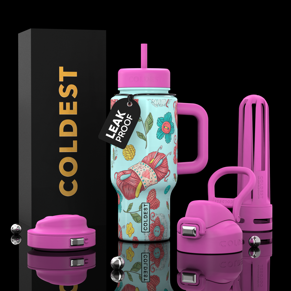 COLDEST 24oz Limitless Ultra Insulated Bottle – 3 Lids