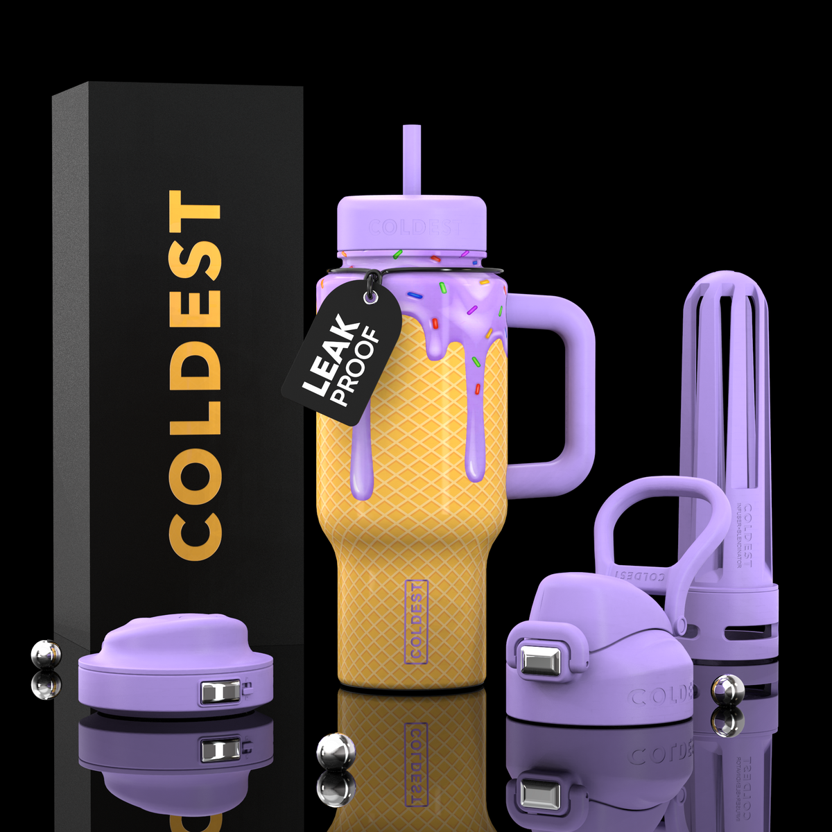 COLDEST 24oz Limitless Ultra Insulated Bottle – 3 Lids